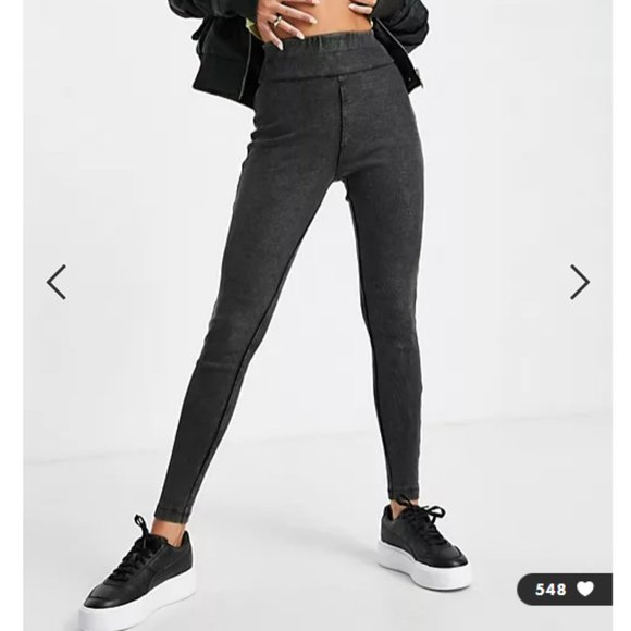 NEW! Rib legging in washed black - Picture 1 of 4